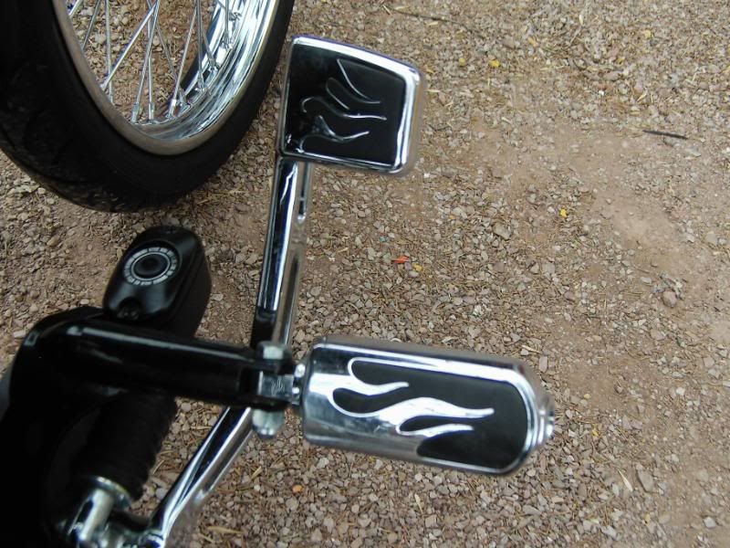 Best offer sale! Flame foot Pegs, shifter peg, brake pedal, Rotors, & Trinkets. Harley