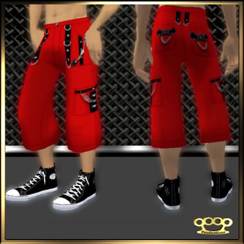 BK Chain Shorts in Red