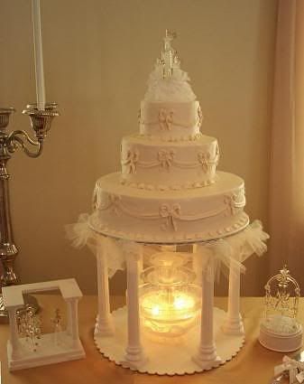 8 tier wedding candle set crystal damask wedding cake Castle Wedding Cake