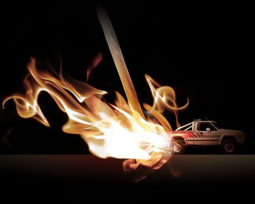 flame truck 20+ Tutorial Photoshop : Modifikasi Mobil