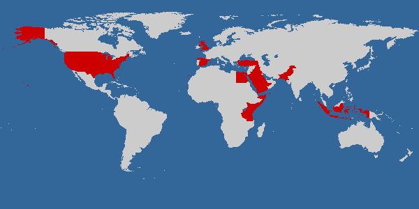 Countries Attacked by Al Qaeda