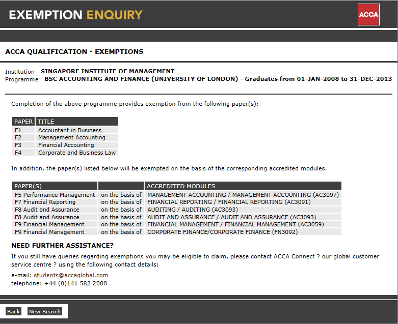 ACCA exemptions for SIMUOL (AnF & Bnf) HardwareZone Forums