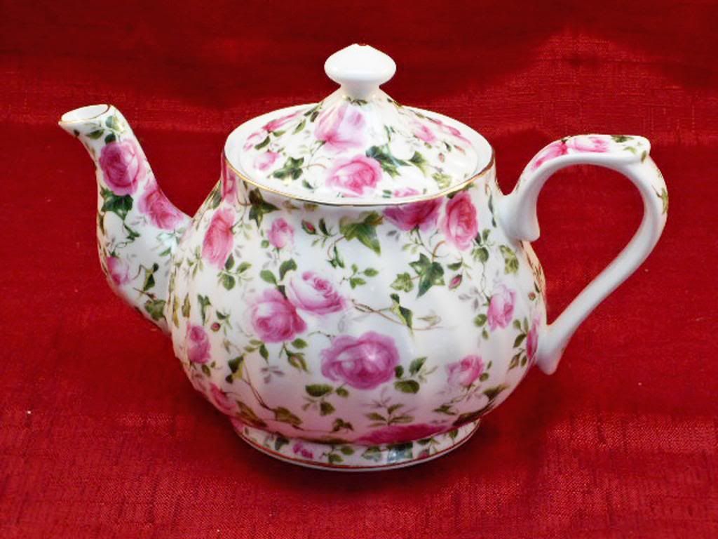 Chintz Porcelain 32oz Teapot in Pink Roses eBay