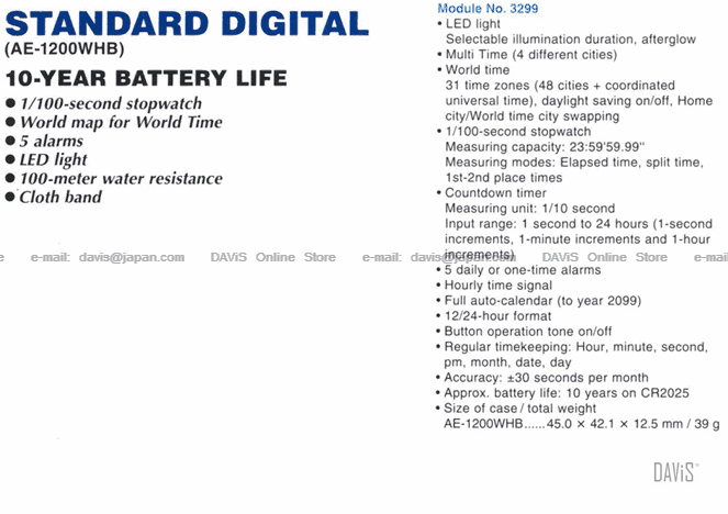 CASIO AE-1200WHB-3BV STANDARD Digital (end 4/5/2019 8:59 PM)
