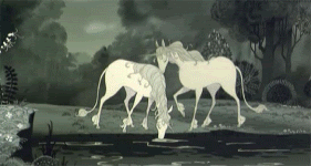 The unicorns near the lake