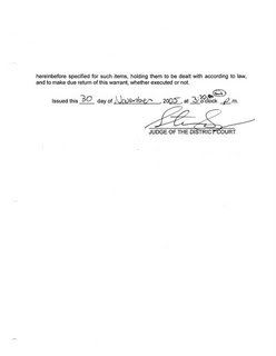 real signiture search warrant