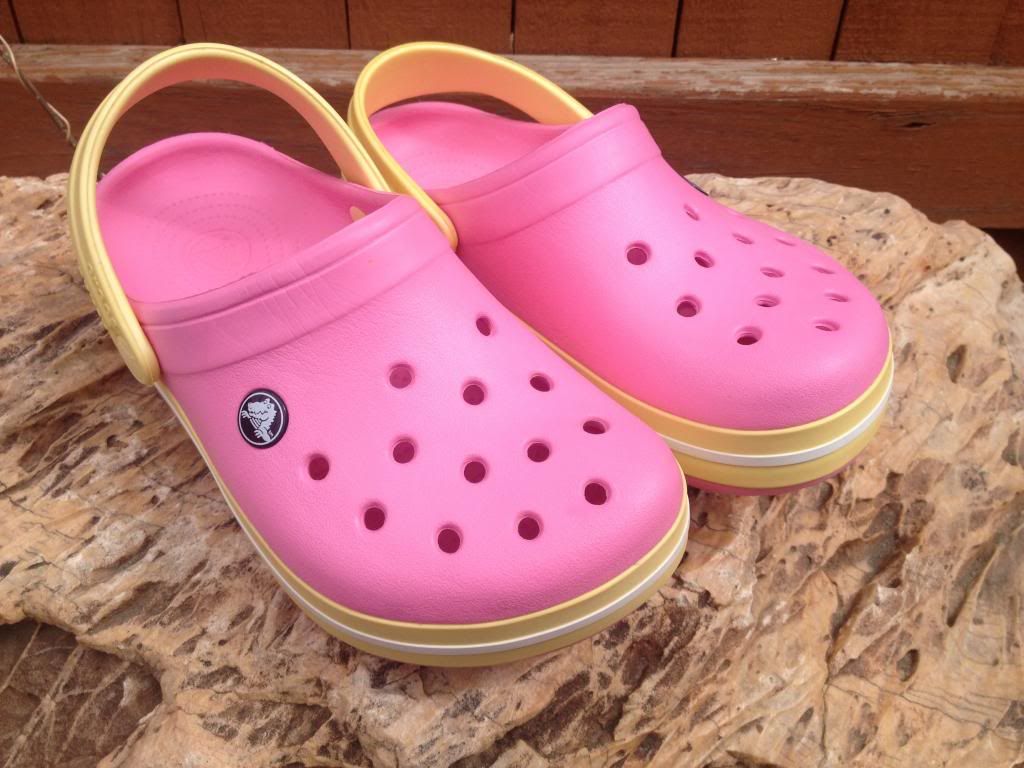Like new Pink and Yellow Crocs Size 3 $14PPD Like new Pink and Yellow Crocs Size 3 $14PPD