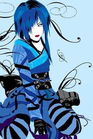 Emo blue girl Pictures, Images and Photos