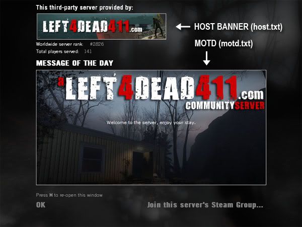 Left 4 Dead MOTD screen
