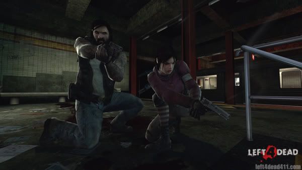 Left 4 Dead Wallpaper - Francis and Zoey in the Hospital Subway