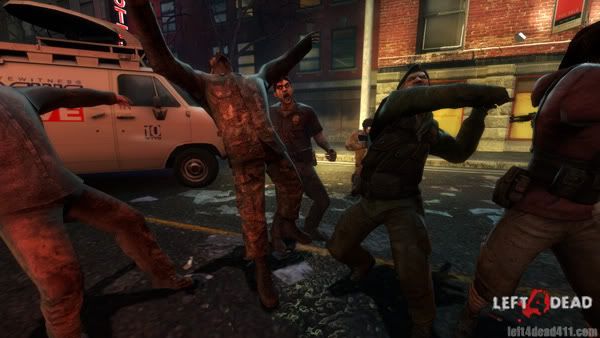 Left 4 Dead Wallpaper - Bill battling off Infected in the streets of Hospital