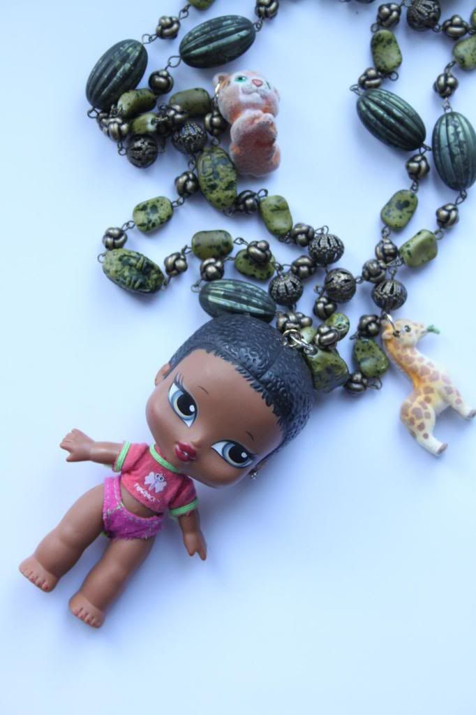 BLACK BRATZ BABYZ DOLL KITCH DIY EMO HAND MADE NECKLACE  